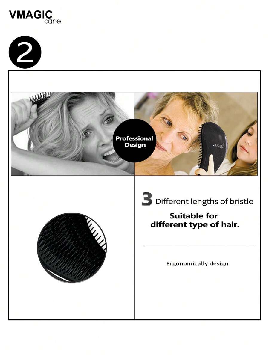 Hair Care Or Haircare - SGIAWETA-VMAGIC Pflegebürste in Schwarz zum Entwirren