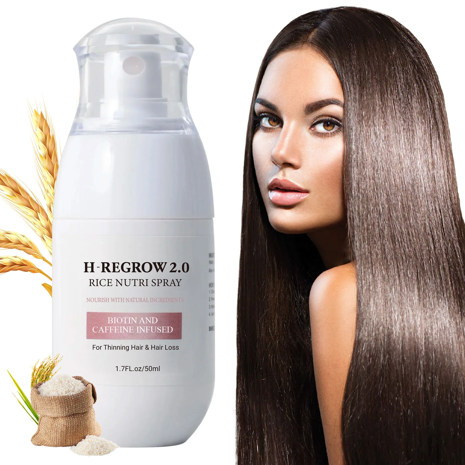 Hair Care With Rice Water - Haarspray mit Reiswasser, stärkt die Haarfollikel,