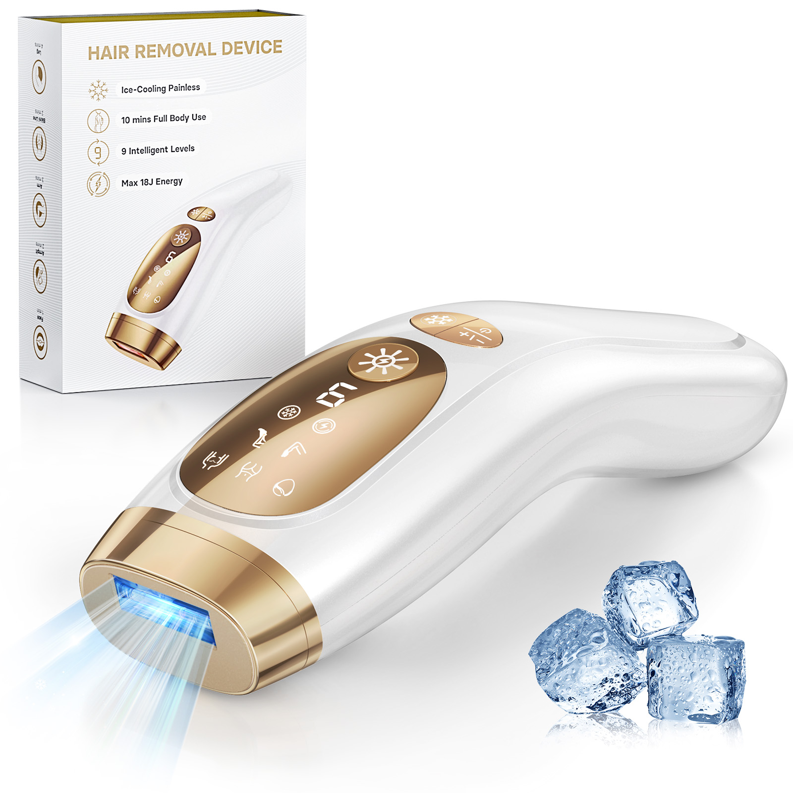 Hair Care Or Haircare - Laser-Haarentfernung mit Eiskühlungs-Pflegefunktion für Damen und