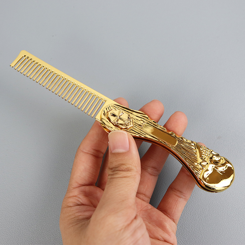 Hair Care Zinc - 1 Stück tragbarer Klappkamm aus Zinklegierung