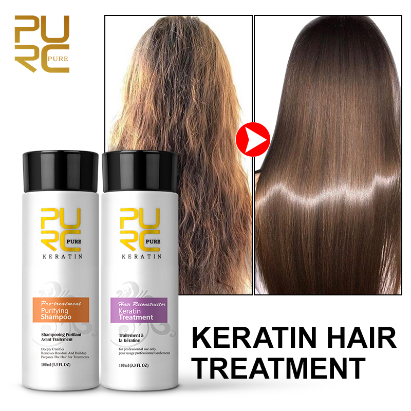 Hair Care Keratin Treatment - PURC Brasilianische Keratin-Haarbehandlung für lockiges, geschädigtes
