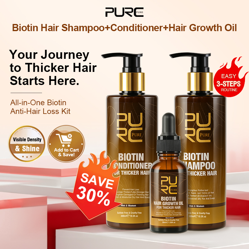 Hair Care Keratin Treatment - PURC Biotin Haarwachstumsöl Shampoo Conditioner Sets