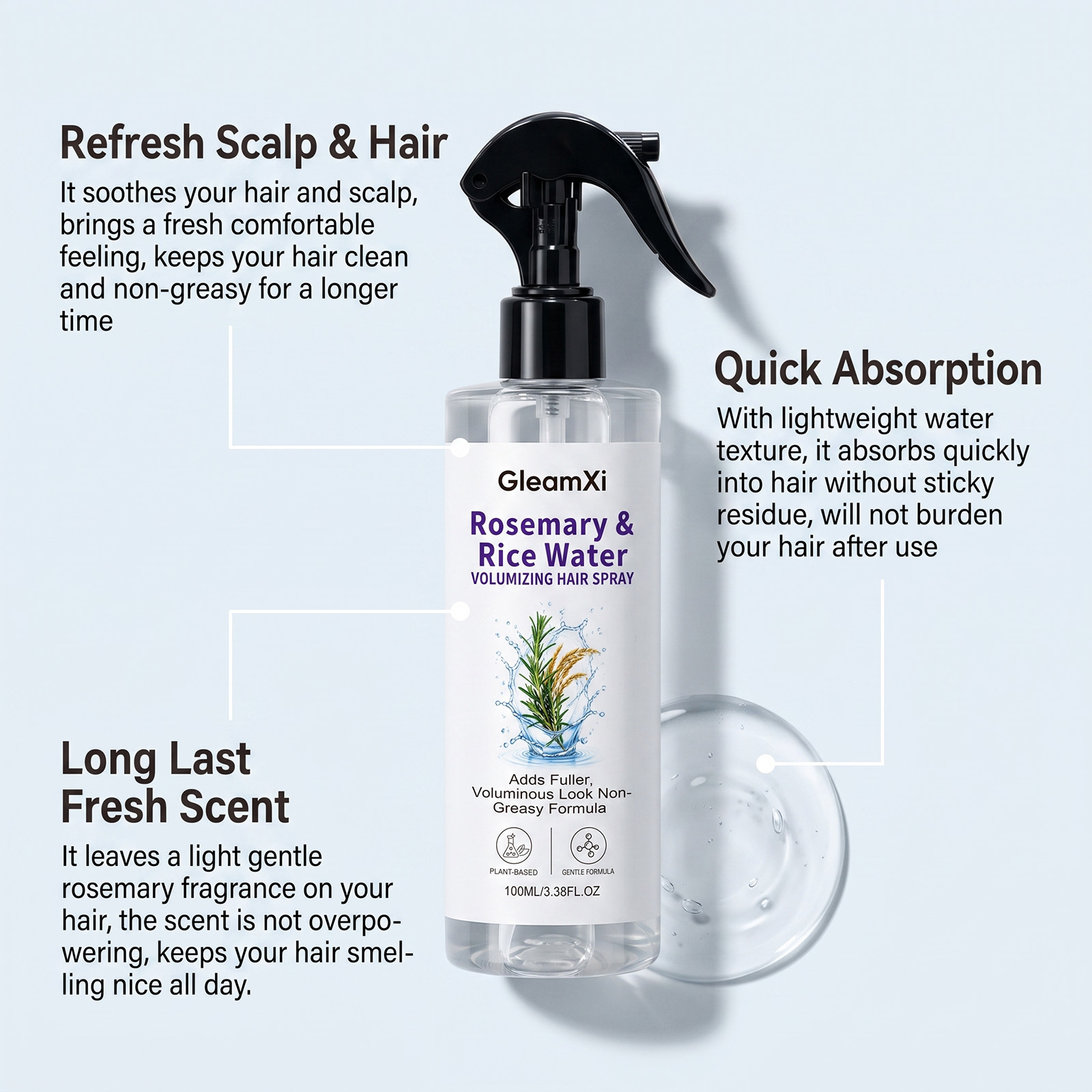 Rosmarin-Reiswasser-Haarspray, – Hair Care With Rice Water Bewertung und Preis