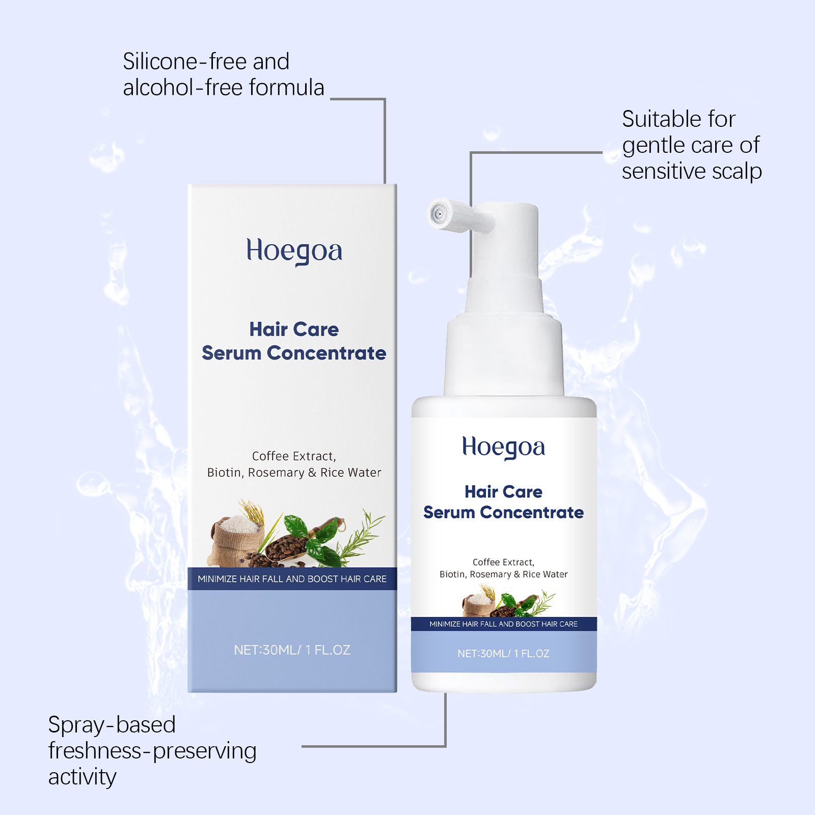 Haarpflege-Serum mit Koffein,  – Hair Care With Rice Water Bewertung und Preis